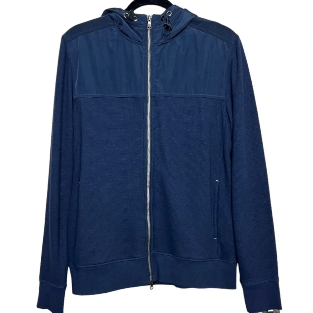 BANANA Republic Navy Blue Knit Hooded Zip-Up Sweatshirt